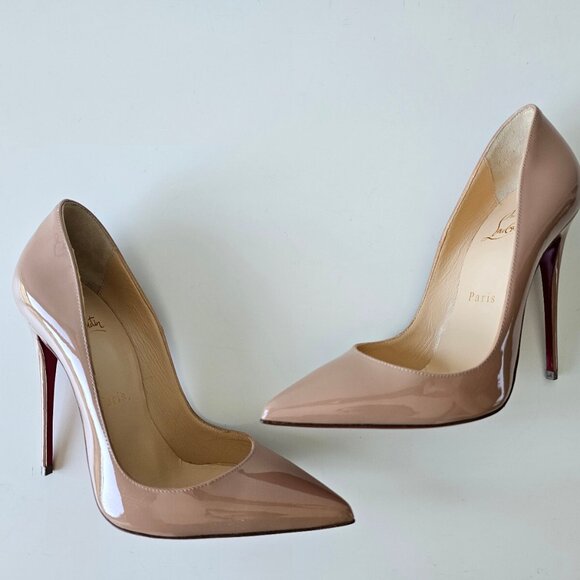Christian Louboutin So Kate 120 Nude Patent Pumps - Picture 13 of 14